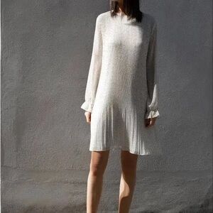 OAK + FORT Long Sleeve Cream Dress